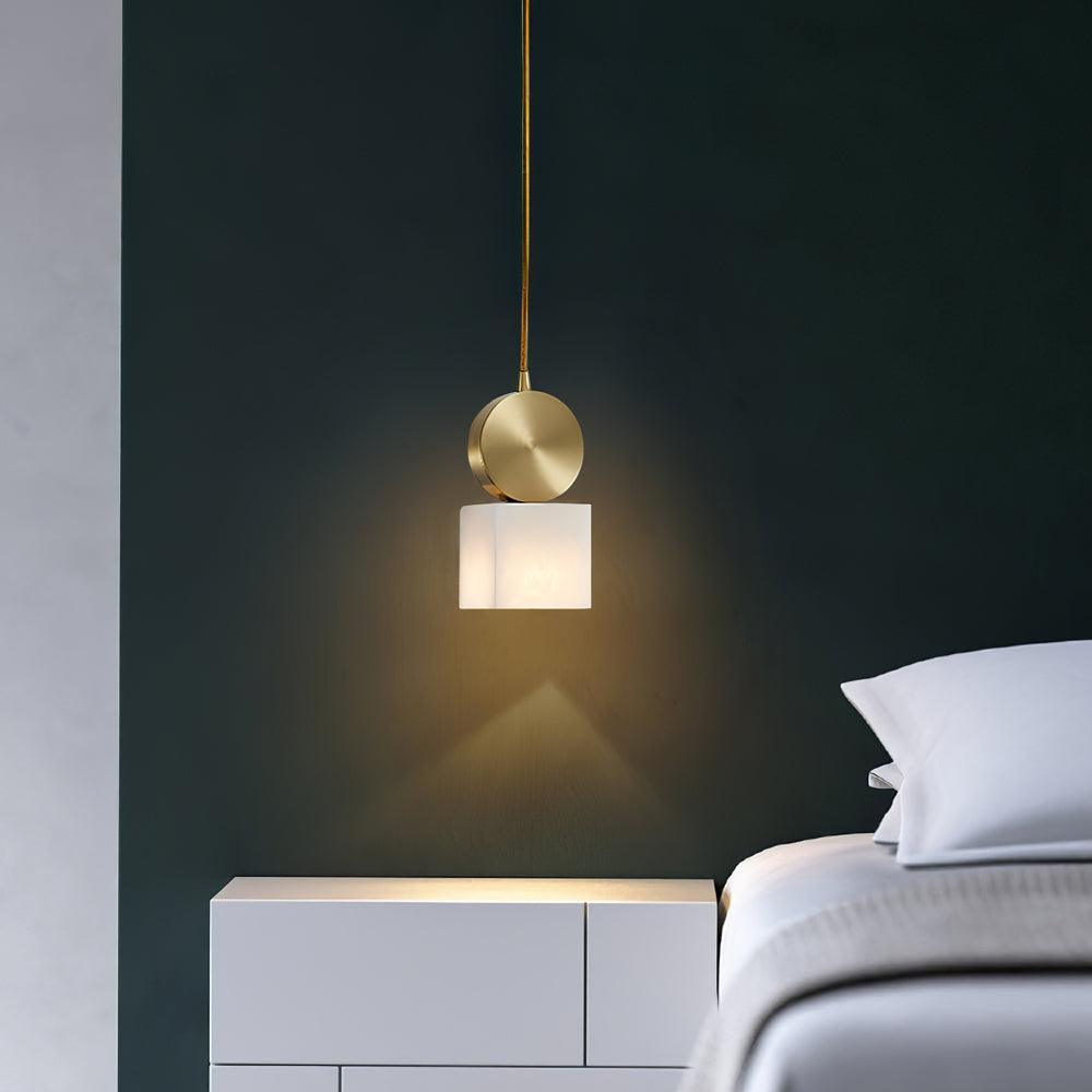 Etruscan Alabaster Pendant Light | Mid Century Mini Hanging Lamp | Vinlighting | Vinlighting