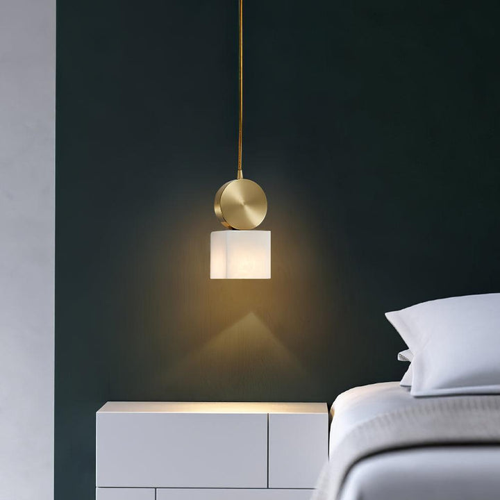 Etruscan Alabaster Pendant Light | Mid Century Mini Hanging Lamp | Vinlighting | Vinlighting