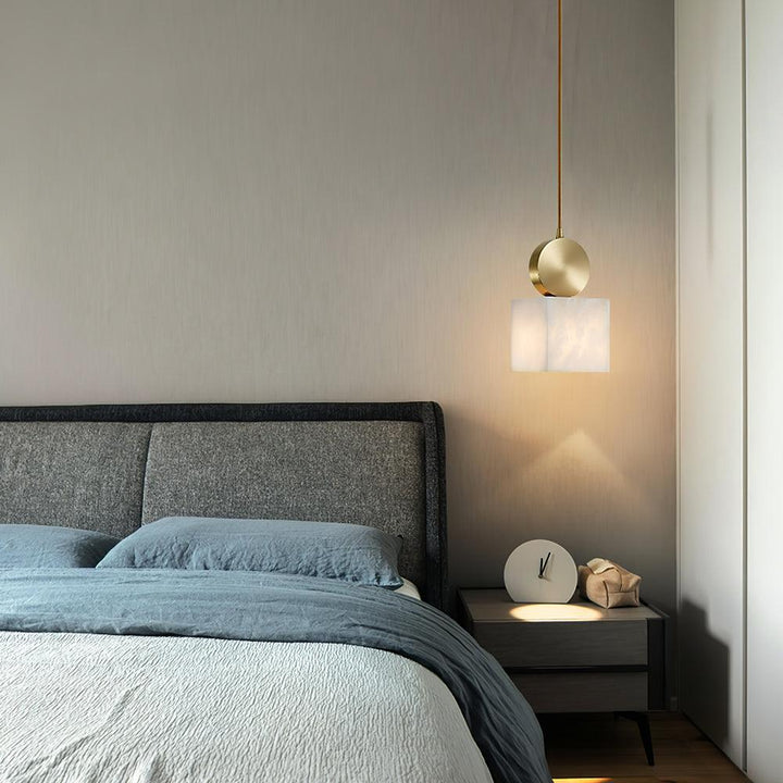 Etruscan Alabaster Pendant Light | Mid Century Mini Hanging Lamp | Vinlighting | Vinlighting