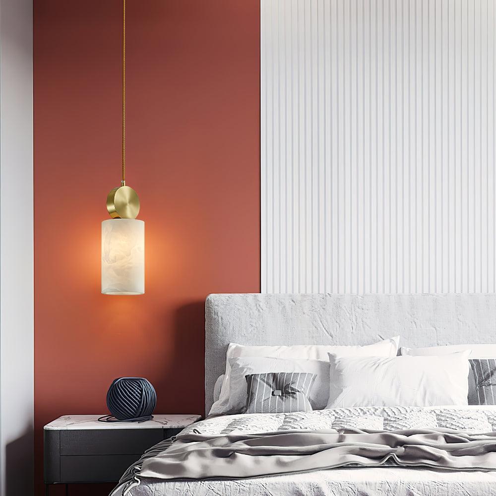 Etruscan Alabaster Pendant Light | Mid Century Mini Hanging Lamp | Vinlighting | Vinlighting