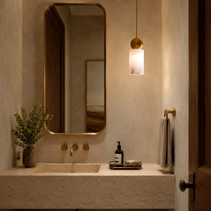 Etruscan Alabaster Pendant Light
