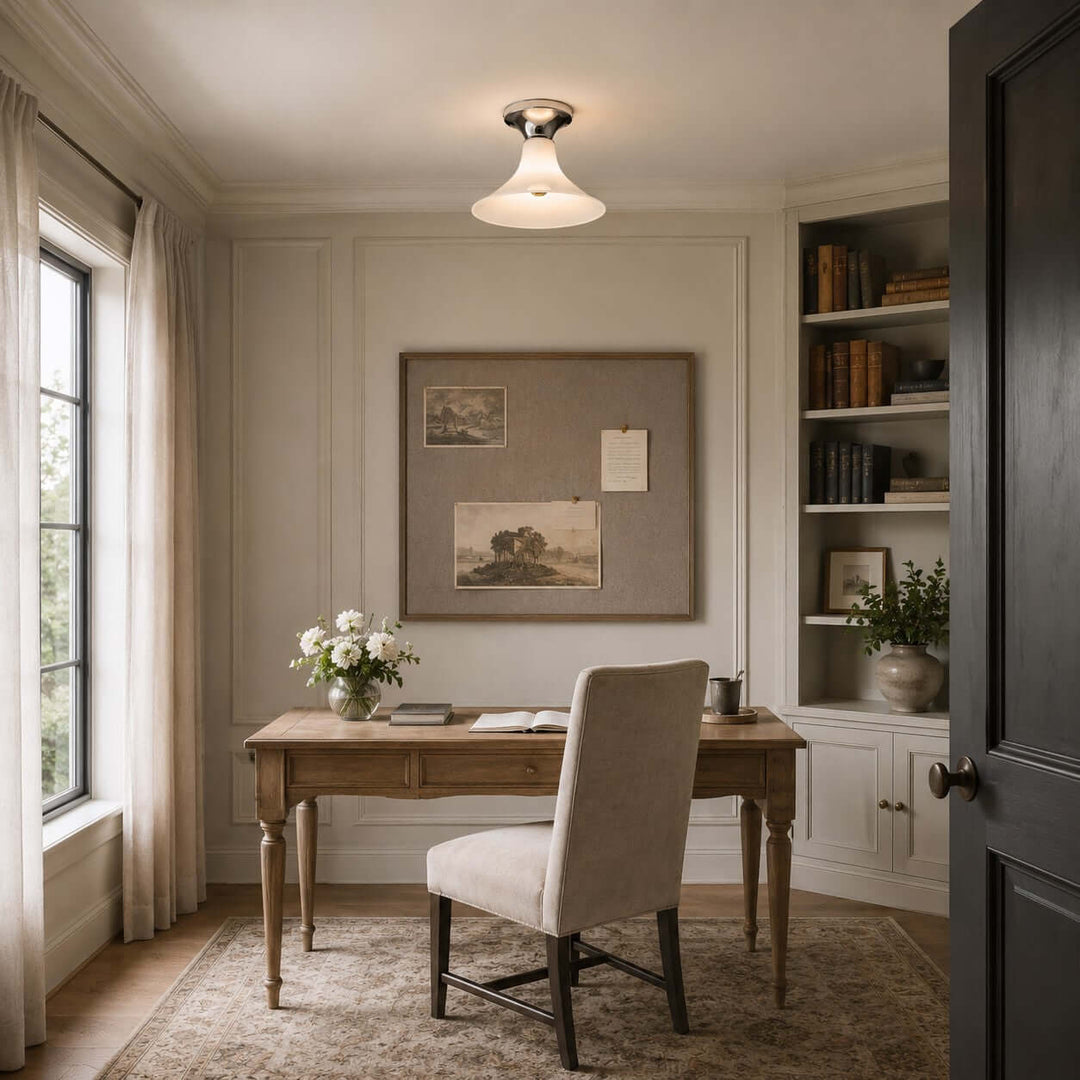 Evelyn Frosted Glass Flush Mount Light for Entryway and Hallway | Vinlighting