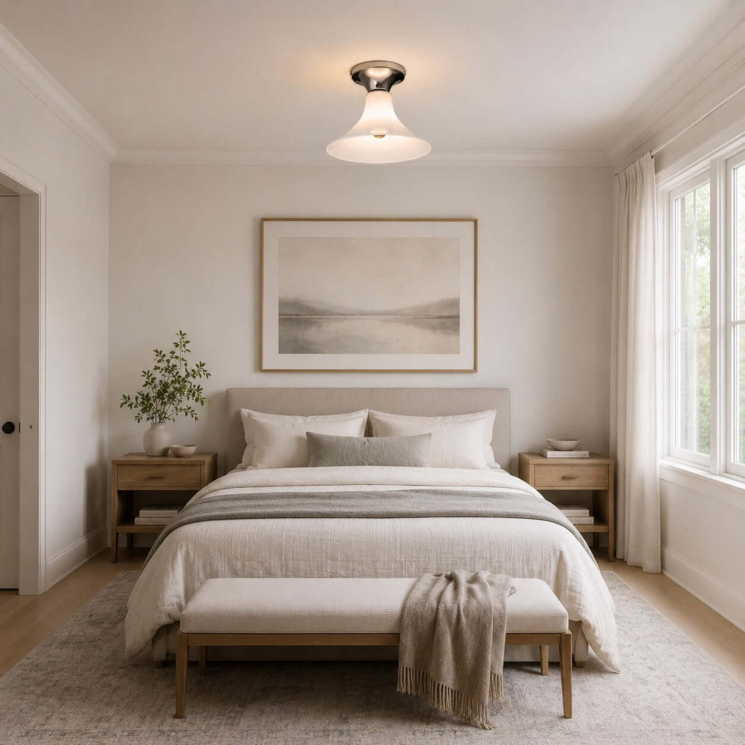 Evelyn Frosted Glass Flush Mount Light for Entryway and Hallway | Vinlighting