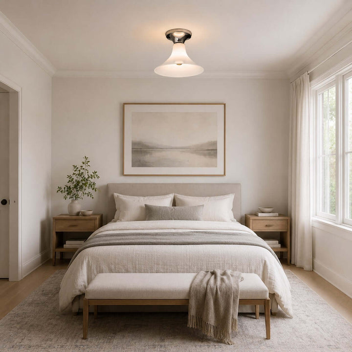 Evelyn Frosted Glass Flush Mount Light for Entryway and Hallway | Vinlighting