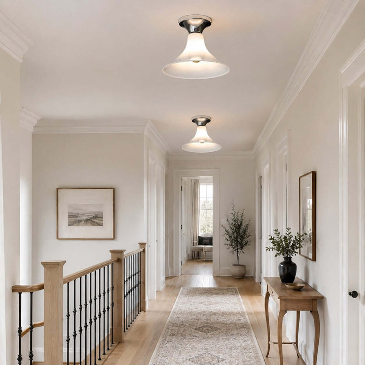 Evelyn Frosted Glass Flush Mount Light for Entryway and Hallway | Vinlighting