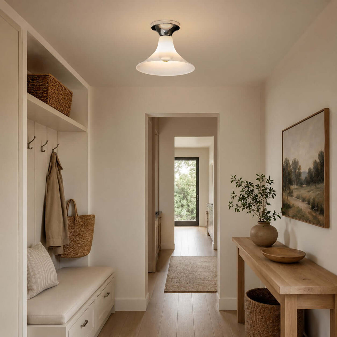 Evelyn Frosted Glass Flush Mount Light for Entryway and Hallway | Vinlighting
