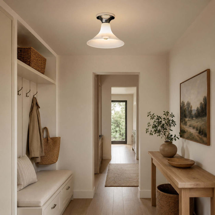 Evelyn Frosted Glass Flush Mount Light for Entryway and Hallway | Vinlighting
