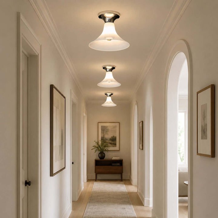 Evelyn Frosted Glass Flush Mount Light for Entryway and Hallway | Vinlighting