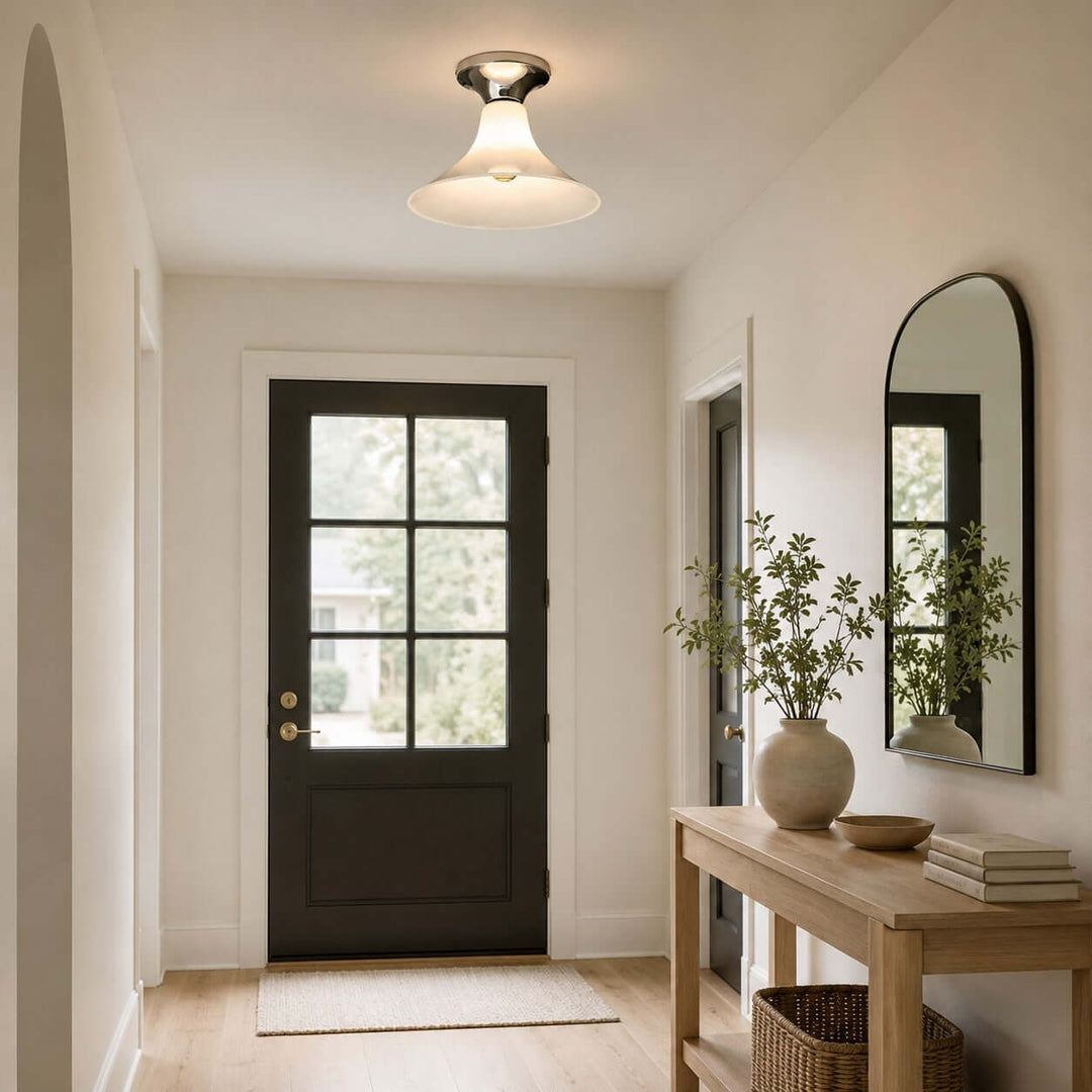 Evelyn Frosted Glass Flush Mount Light for Entryway and Hallway | Vinlighting