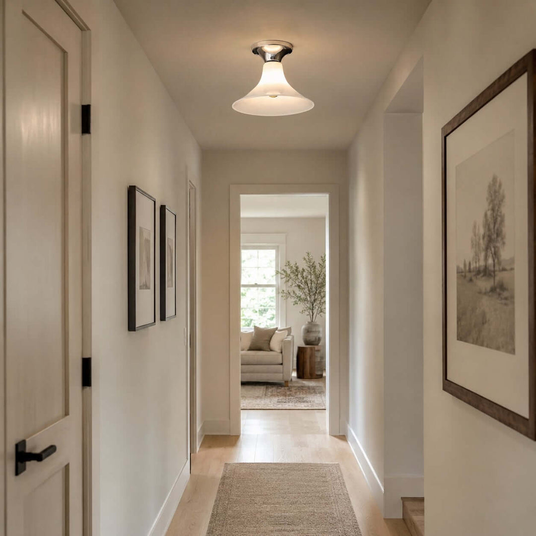 Evelyn Frosted Glass Flush Mount Light for Entryway and Hallway | Vinlighting