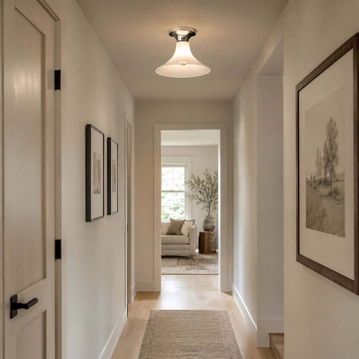 Evelyn Frosted Glass Flush Mount Light for Entryway and Hallway | Vinlighting