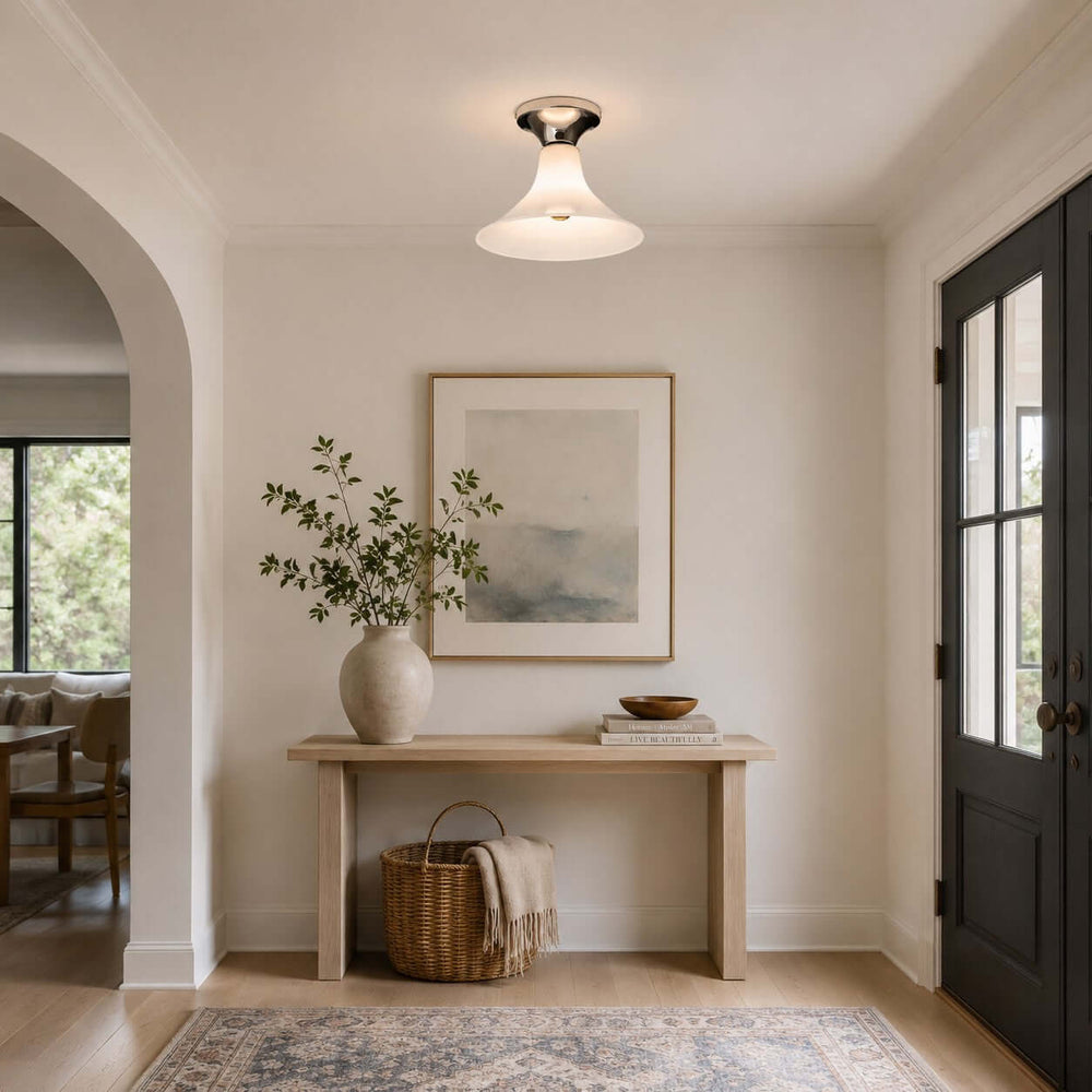 Evelyn Frosted Glass Flush Mount Light for Entryway and Hallway | Vinlighting