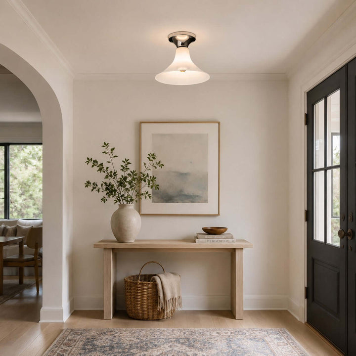 Evelyn Frosted Glass Flush Mount Light for Entryway and Hallway | Vinlighting