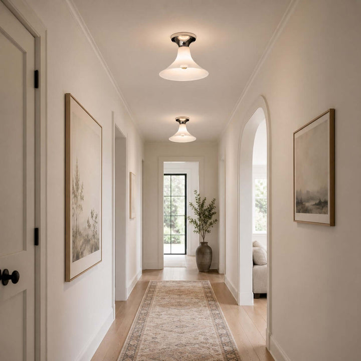 Evelyn Frosted Glass Flush Mount Light for Entryway and Hallway | Vinlighting