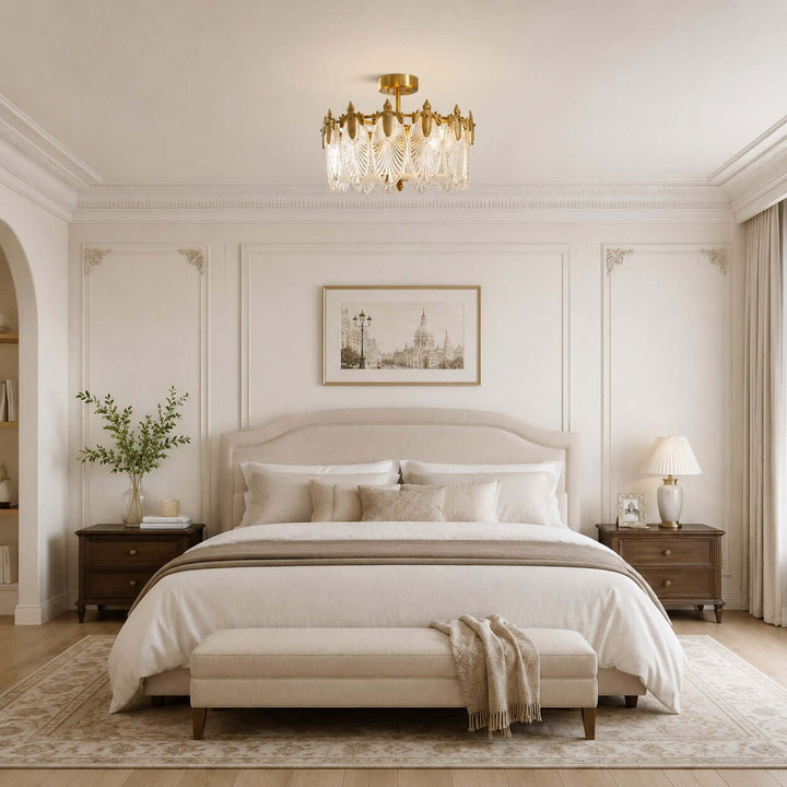 Everly Ceiling Light – French Glass Leaf Ceiling Lamp | Vinlighting
