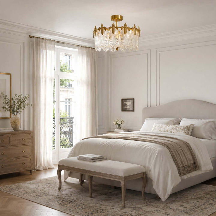 Everly Ceiling Light – French Glass Leaf Ceiling Lamp | Vinlighting