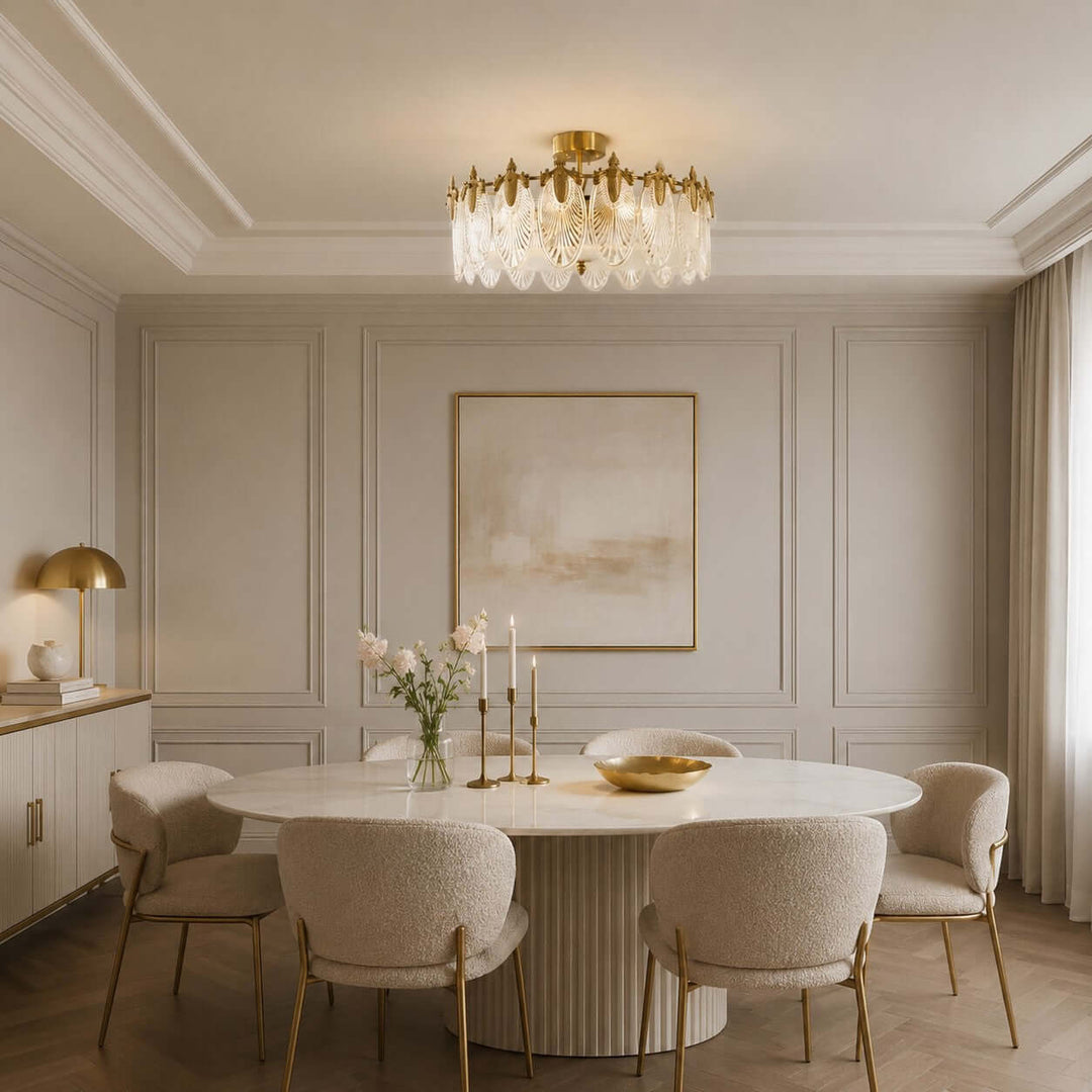 Everly Ceiling Light – French Glass Leaf Ceiling Lamp | Vinlighting
