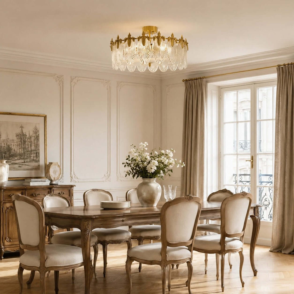 Everly Ceiling Light – French Glass Leaf Ceiling Lamp | Vinlighting