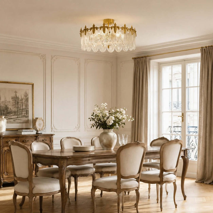 Everly Ceiling Light – French Glass Leaf Ceiling Lamp | Vinlighting