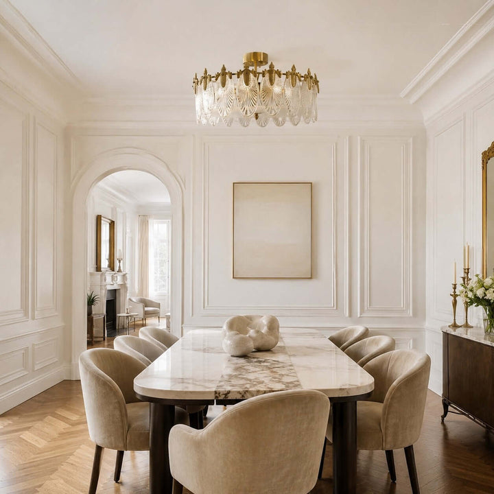Everly Ceiling Light – French Glass Leaf Ceiling Lamp | Vinlighting