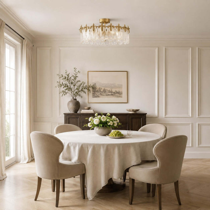 Everly Ceiling Light – French Glass Leaf Ceiling Lamp | Vinlighting
