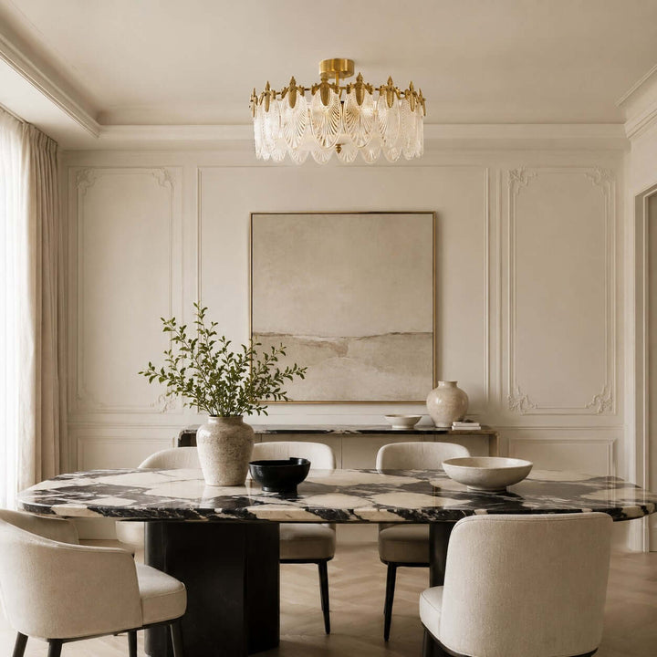 Everly Ceiling Light – French Glass Leaf Ceiling Lamp | Vinlighting
