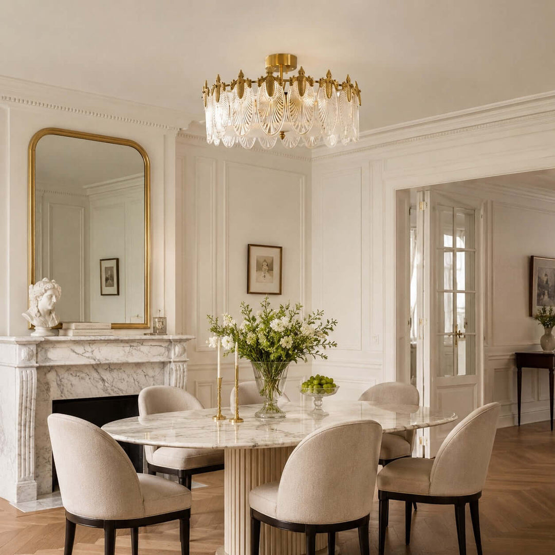 Everly Ceiling Light – French Glass Leaf Ceiling Lamp | Vinlighting
