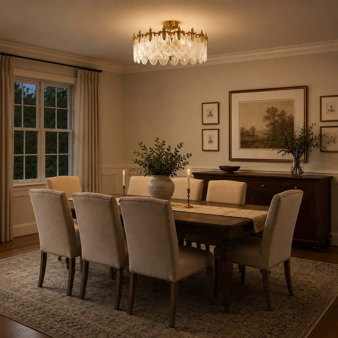 Everly Ceiling Light – French Glass Leaf Ceiling Lamp | Vinlighting