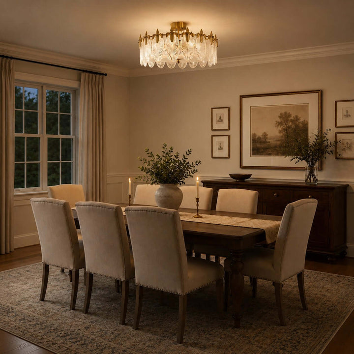 Everly Ceiling Light – French Glass Leaf Ceiling Lamp | Vinlighting