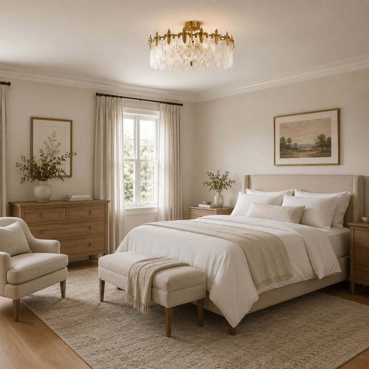 Everly Ceiling Light – French Glass Leaf Ceiling Lamp | Vinlighting