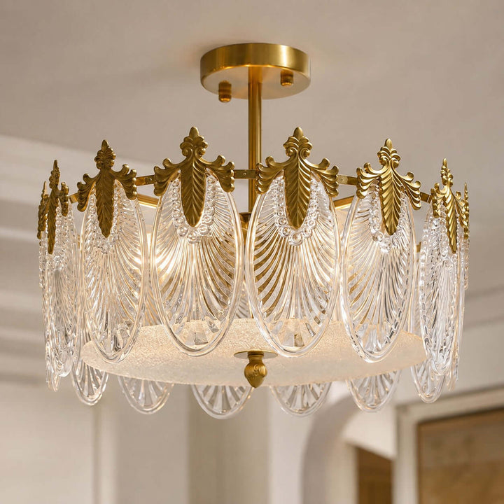 Everly Ceiling Light – French Glass Leaf Ceiling Lamp | Vinlighting