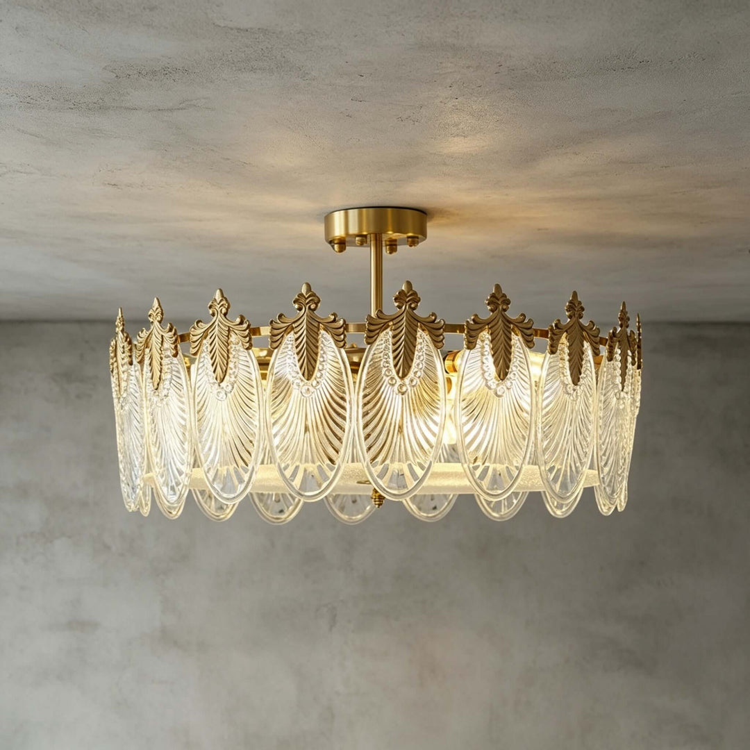 Everly Ceiling Light – French Glass Leaf Ceiling Lamp | Vinlighting
