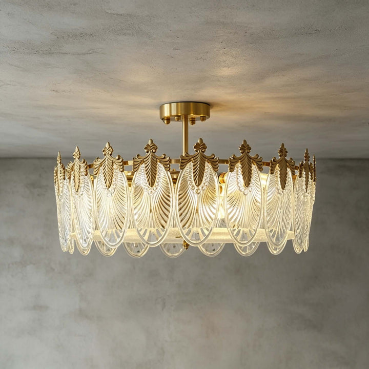 Everly Ceiling Light – French Glass Leaf Ceiling Lamp | Vinlighting