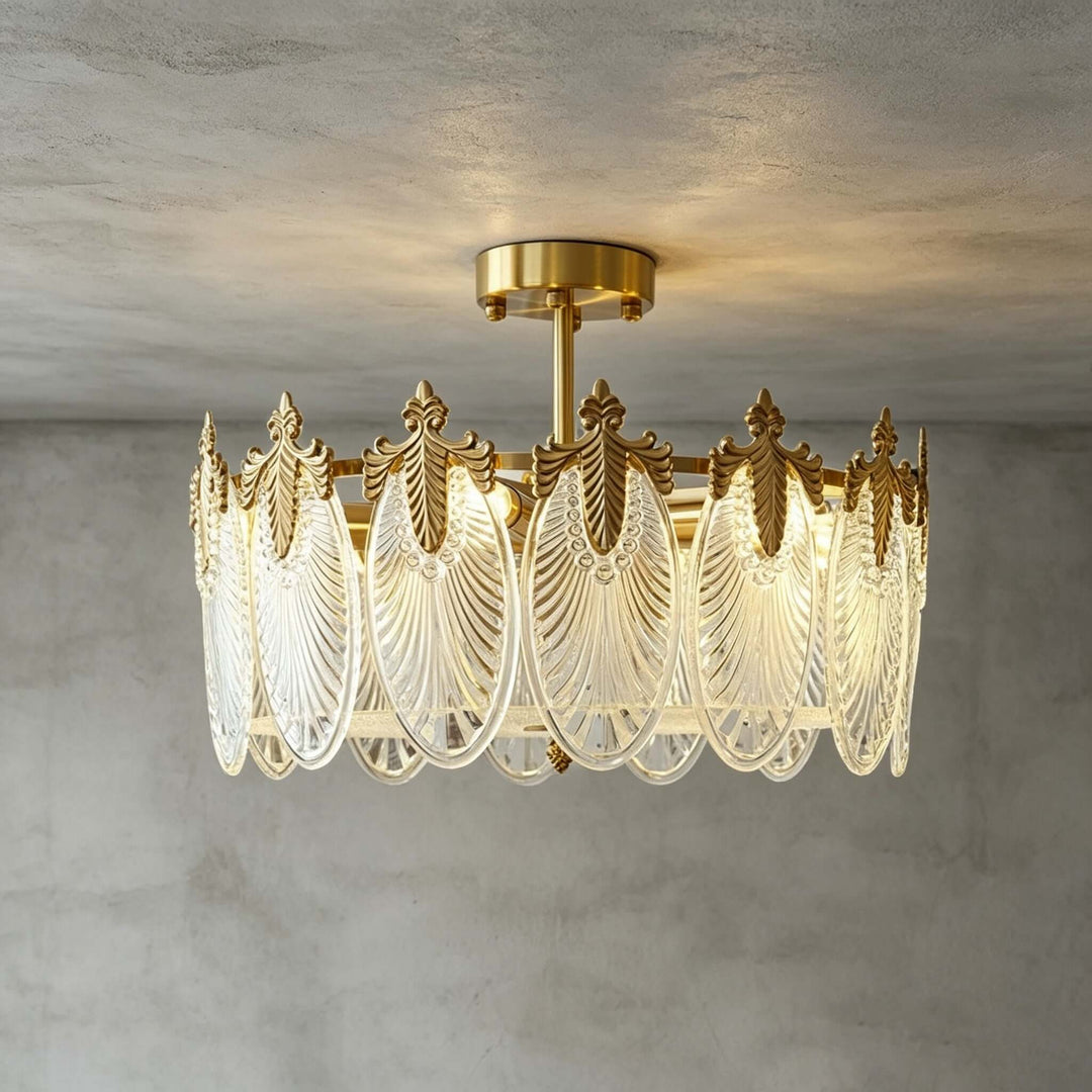 Everly Ceiling Light – French Glass Leaf Ceiling Lamp | Vinlighting