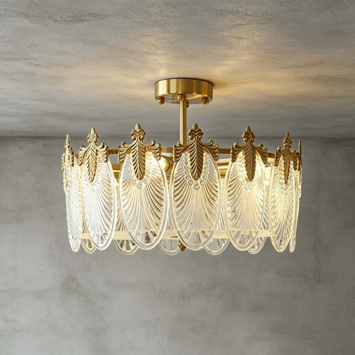 Everly Ceiling Light – French Glass Leaf Ceiling Lamp | Vinlighting
