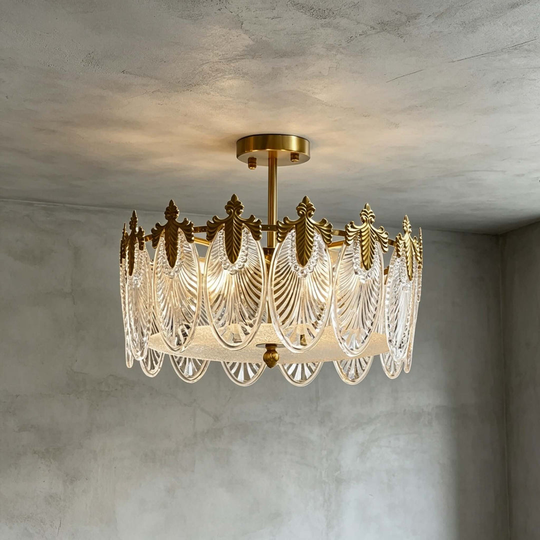 Everly Ceiling Light – French Glass Leaf Ceiling Lamp | Vinlighting