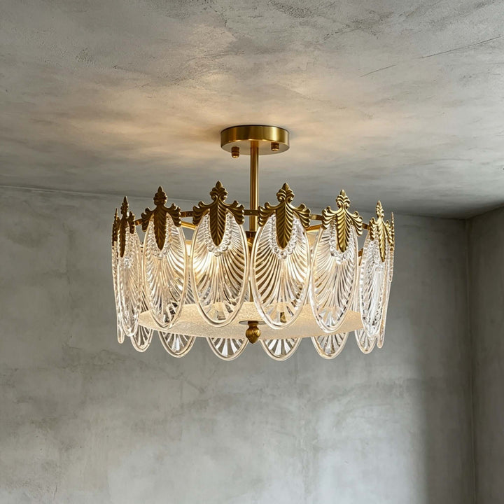 Everly Ceiling Light – French Glass Leaf Ceiling Lamp | Vinlighting