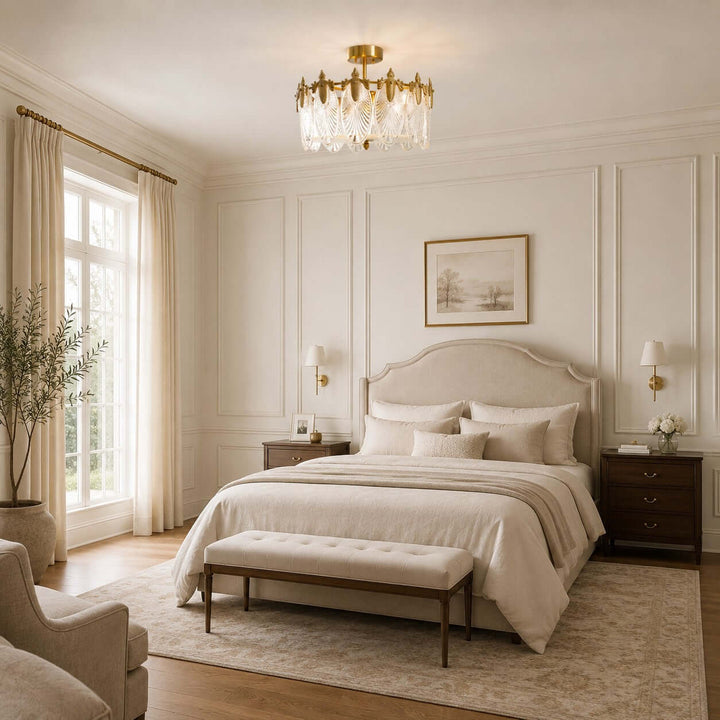 Everly Ceiling Light – French Glass Leaf Ceiling Lamp | Vinlighting