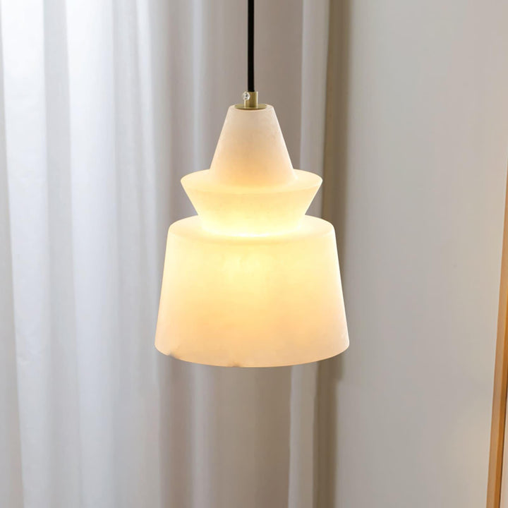 FLO S Small White Alabaster Pendant Light | Elegant Hanging | Vinlighting | Vinlighting