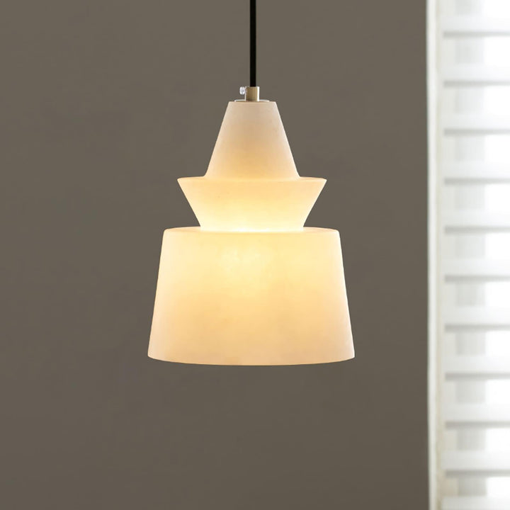 FLO S Small White Alabaster Pendant Light | Elegant Hanging | Vinlighting | Vinlighting