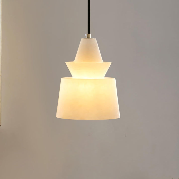 FLO S Small White Alabaster Pendant Light | Elegant Hanging | Vinlighting | Vinlighting