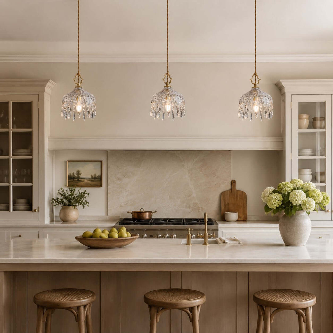 Faylen Pendant Light - French Bedroom Bedside Glass Pendant | Vinlighting