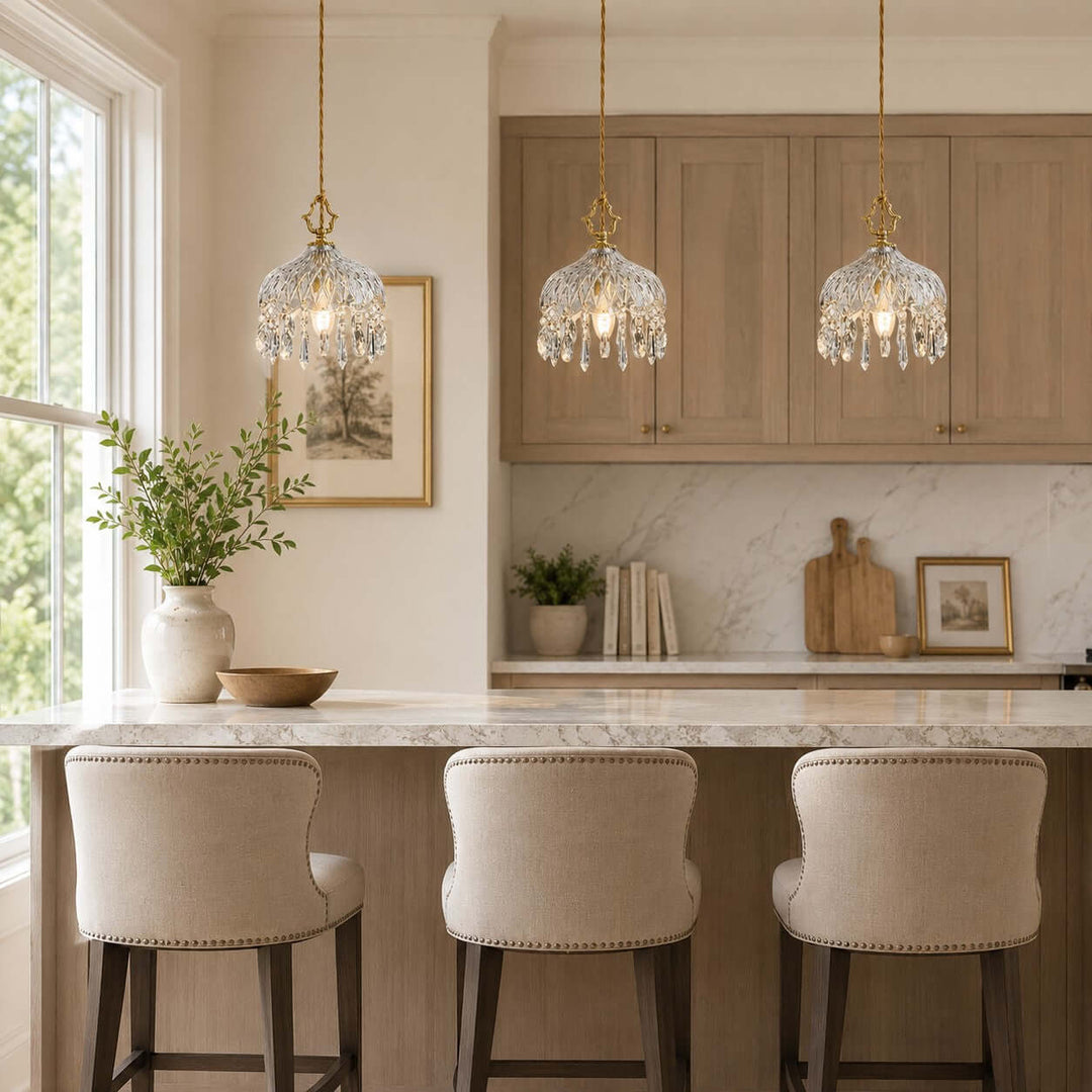 Faylen Pendant Light - French Bedroom Bedside Glass Pendant | Vinlighting