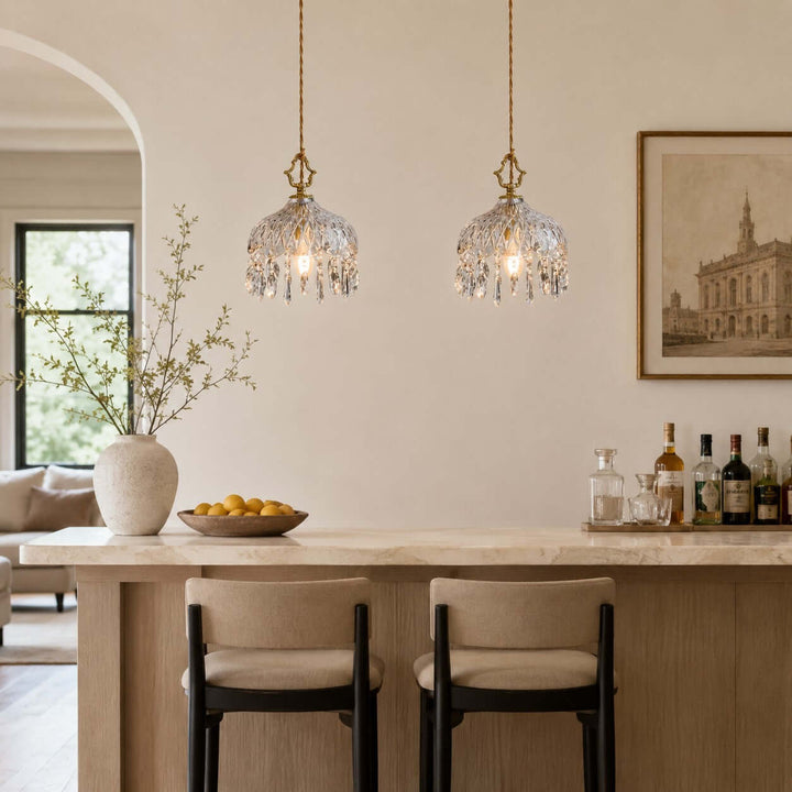 Faylen Pendant Light - French Bedroom Bedside Glass Pendant | Vinlighting