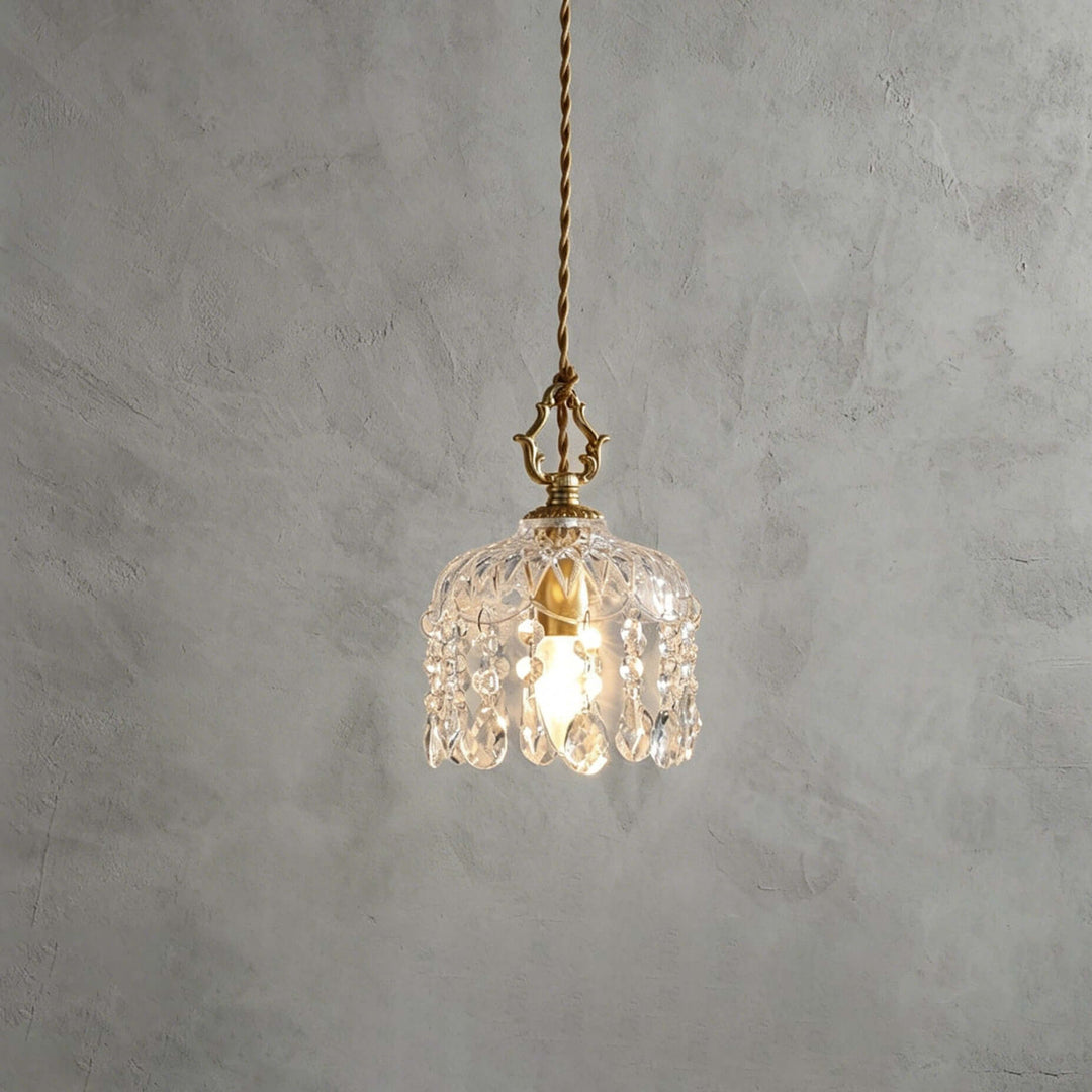 Faylen Pendant Light - French Bedroom Bedside Glass Pendant | Vinlighting