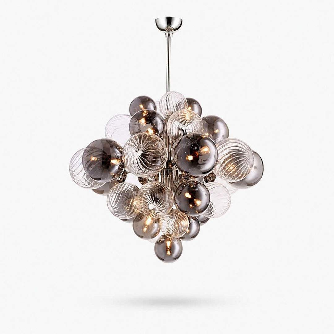 Fendell Elegant Smoked &amp; Clear Glass Globe Chandelier Lighting