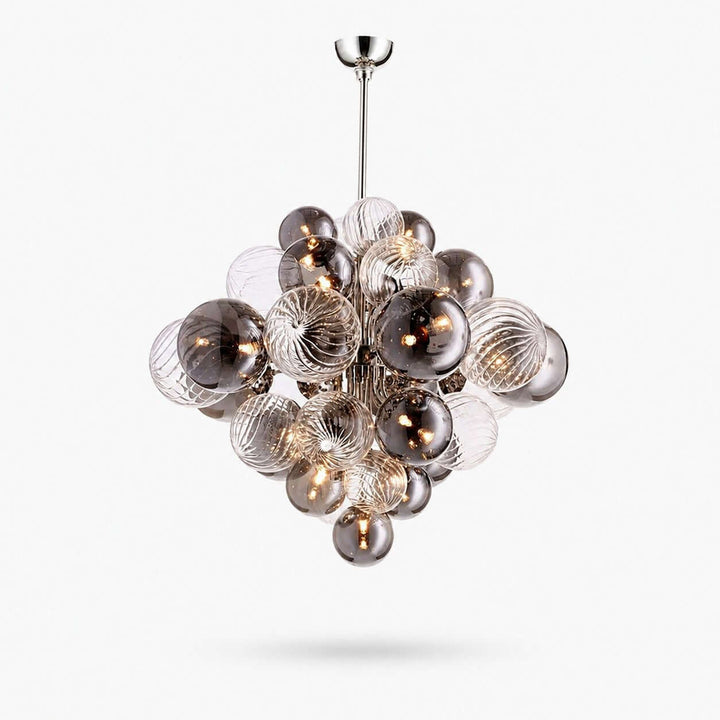 Fendell Elegant Smoked &amp; Clear Glass Globe Chandelier Lighting