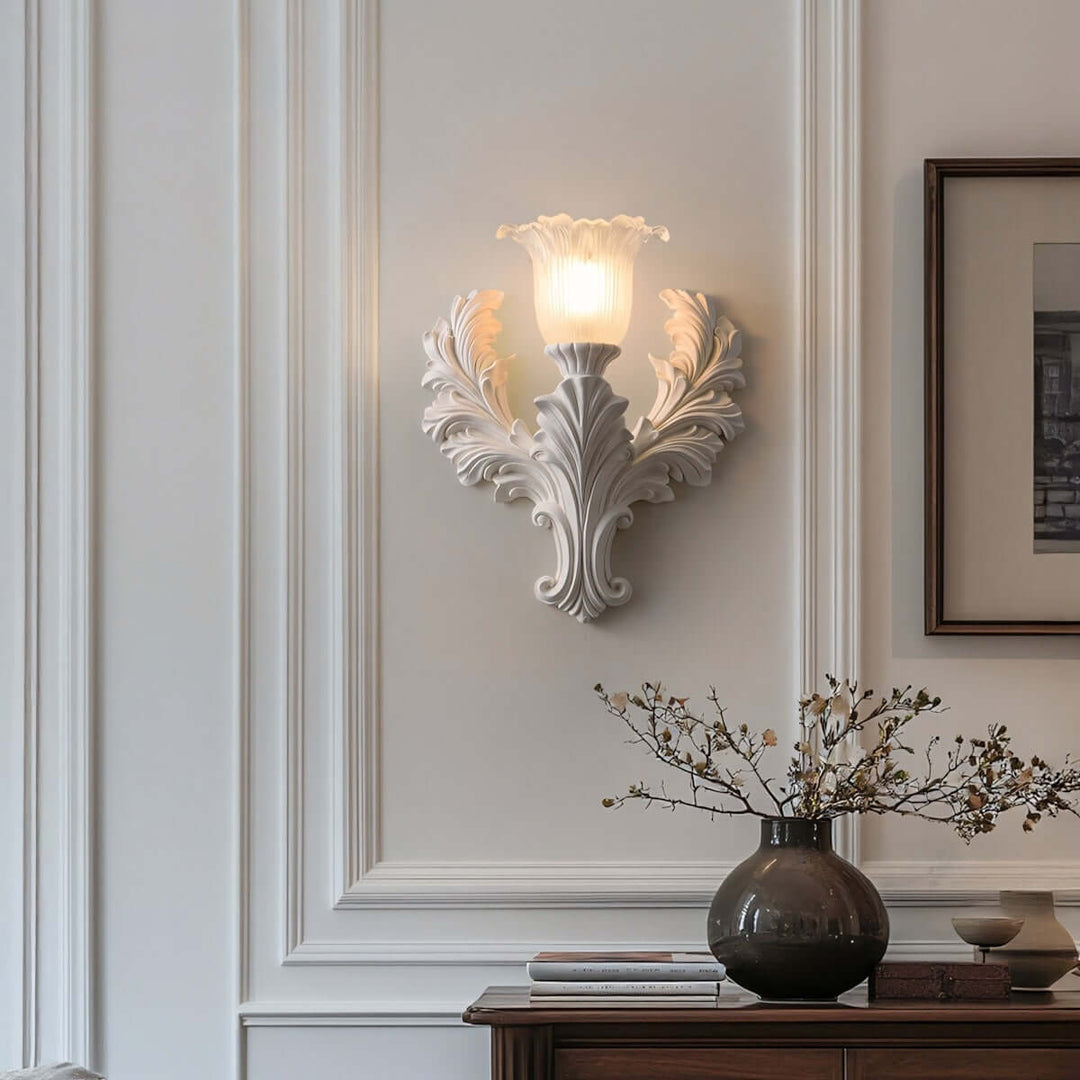 Firova Wall Light – French Vintage Resin Art Carved Decor