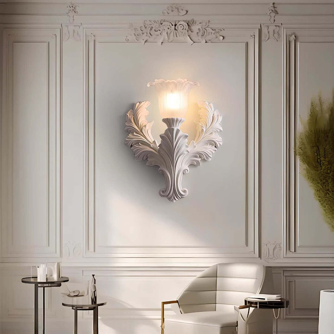Firova Wall Light – French Vintage Resin Art Carved Decor