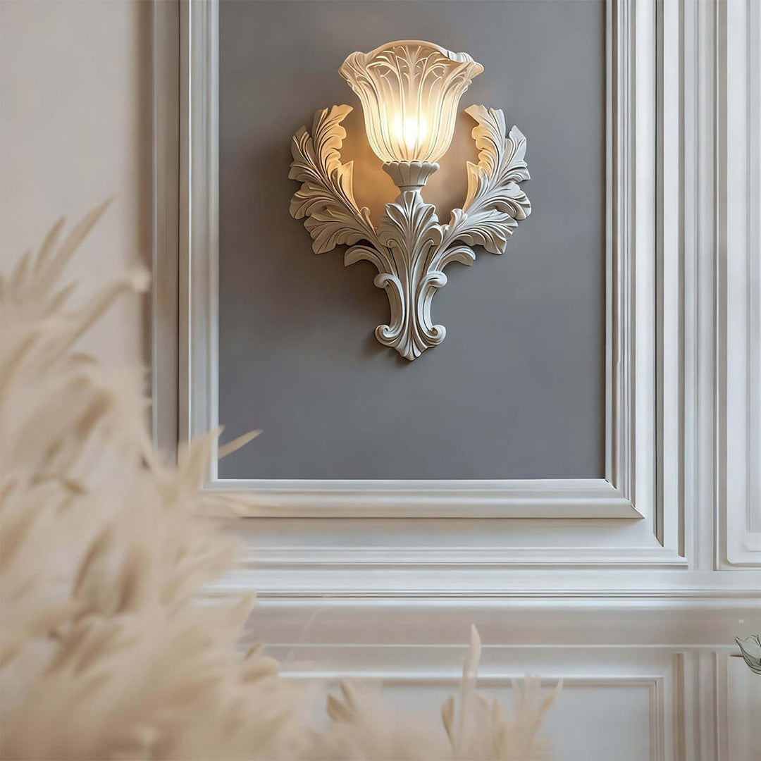 Firova Wall Light – French Vintage Resin Art Carved Decor
